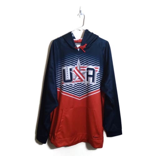 Boombah USA Spell Out Multicolor Hooded Pullover Sweatshirt 3XL