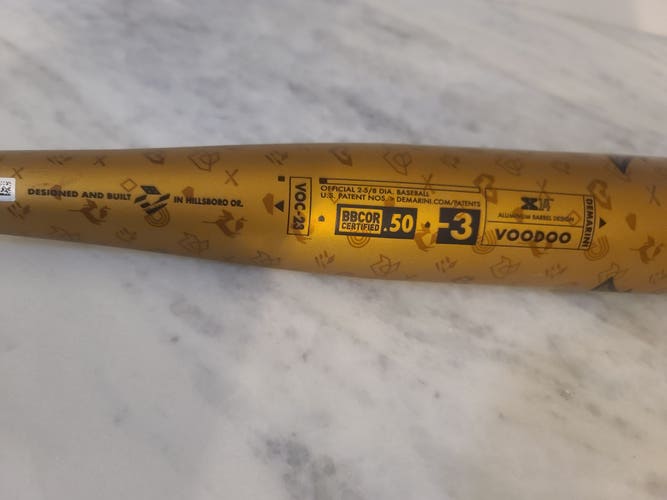 Used BBCOR Certified 2023 DeMarini Alloy Voodoo Bat (-3) 31 oz 34"