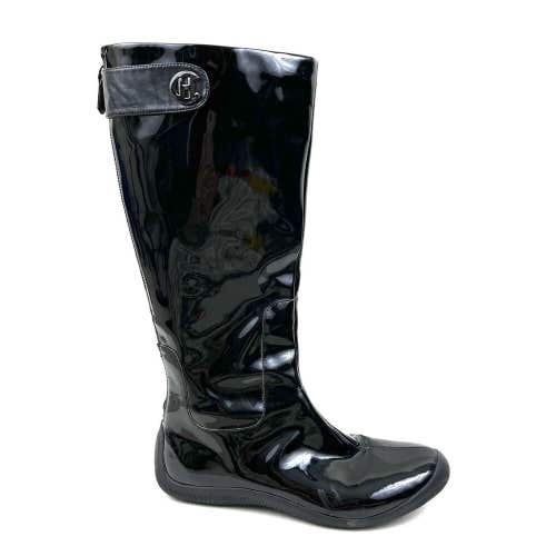 Cole Haan Waterproof Boots Black Patent Leather Knee High Rain Boot Size 9 B