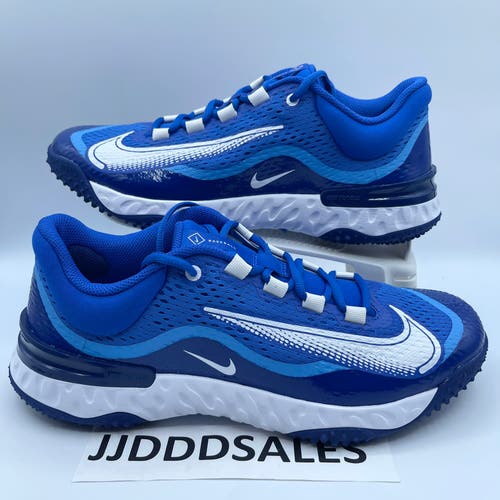 Nike Alpha Huarache Elite 4 Turf Baseball Shoes Blue DJ6523-414 Men's Size 8 New.