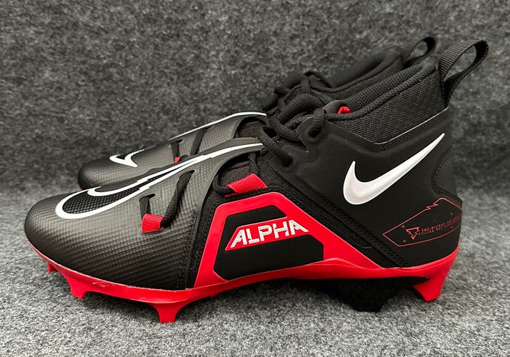 Men’s Nike Alpha Menace Pro 3 Football Cleats Black Red CT6649-004  Size 10.5