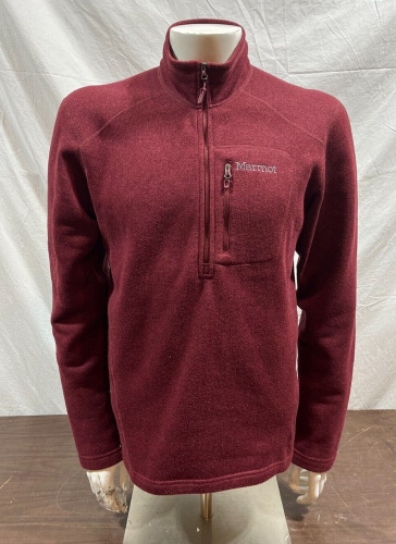 Marmot Red 1/2-Zip Fleece Pullover Men's Medium EXCELLENT Fast Shipping