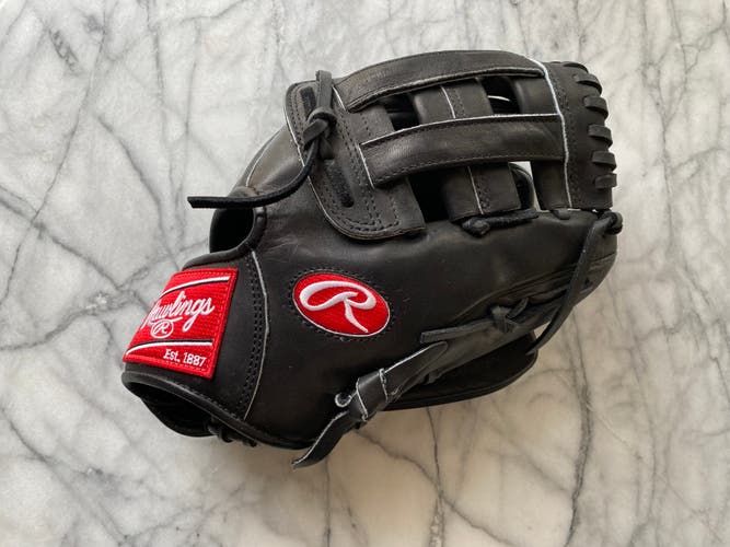 Never Used Black Right Hand Throw Rawlings Infield Heart of the Hide Baseball Glove 11.5"