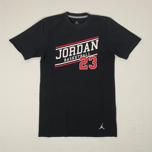 Vintage Air Jordan Basketball Mens Size XS Black Slant Logo Short Sleeve T Shirt