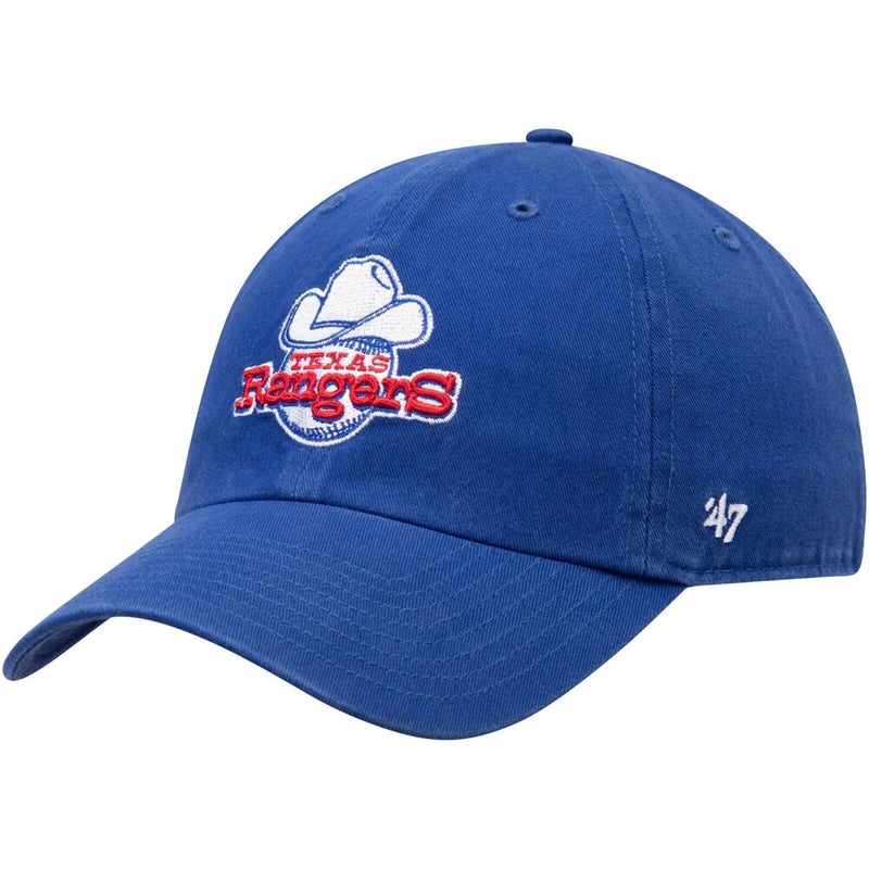 Texas Rangers '47 Brand MLB Clean Up Adjustable Strapback Hat Dad Cap Retro
