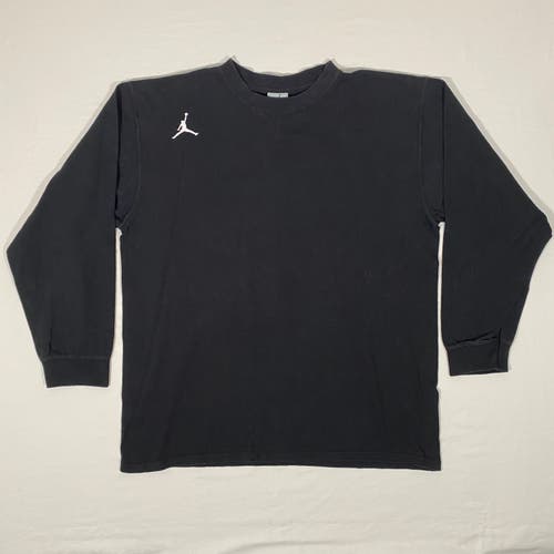 Vintage Air Jordan Basketball Size L Black Gradient Logo Long Sleeve T Shirt