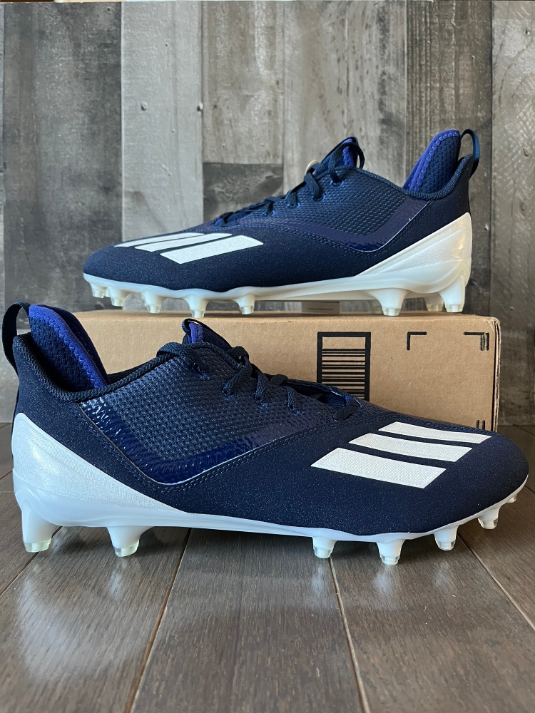Adidas Adizero Scorch Navy Blue White Football Cleats Men's Size 12 FX4250 NEW