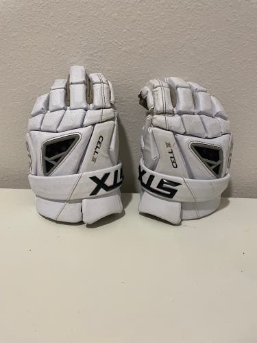 Used Player's STX Small Cell IV Lacrosse Gloves