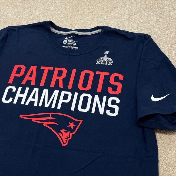 New England Patriots Shirt Men Large Nike NFL Football Super Bowl 49 Roster  XLIX