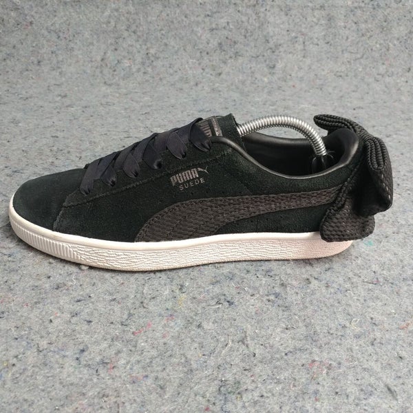 Puma Suede Bow Womens Shoes Size 7 Sneakers Low Top Black Lace Up 367455 01 |