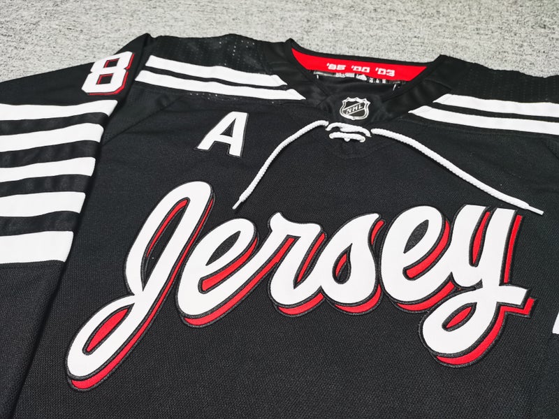 Men's New Jersey Devils Jack Hughes adidas White Reverse Retro 2.0