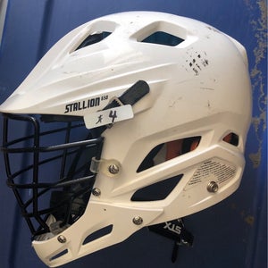 White lacrosse helmet Stx stallion 650 lax helmet medium