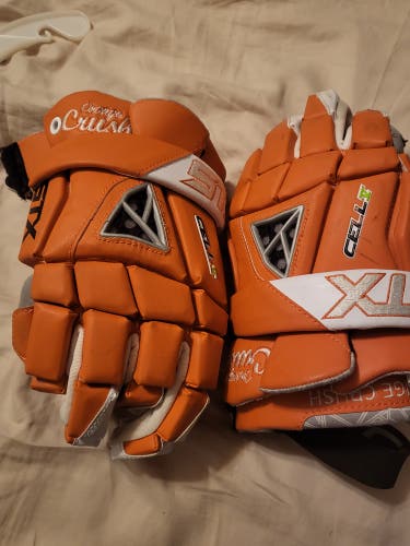 Used Player's STX Cell V Lacrosse Gloves 13"