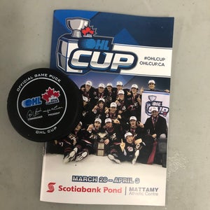OHL Cup 2023 puck and program
