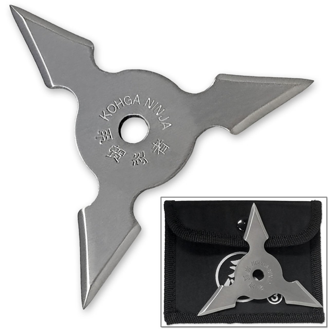 Kohga Silver Throwing Stars - Real Life Shuriken - Ninja Weapons