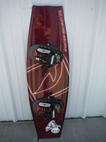 Gator Boards Wakeboard with Hydroslide Bindings, Deep Red, White and Black