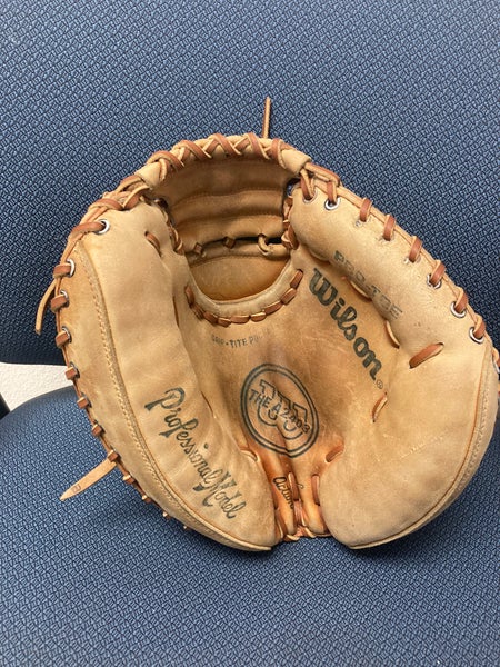 Re-laced/reconditioned Wilson “The A2403” Catcher’s Mitt-34’ RHT