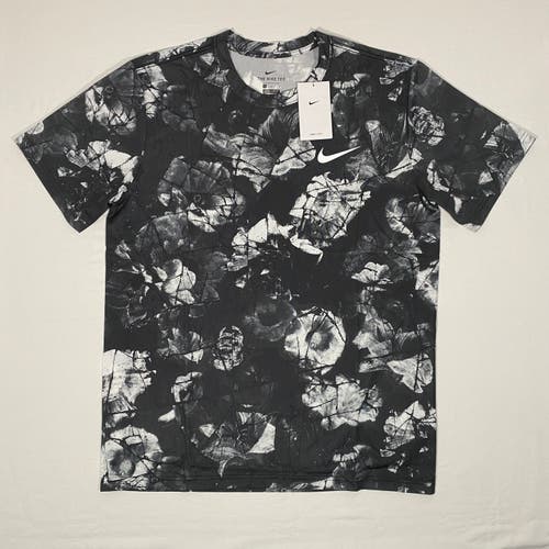 NIKE Dri-FIT Legend All-Over Print Men's Size L Black Training S/S T Shirt New