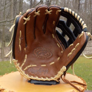 Used Rawlings Left Hand Throw Outfield Premium Series Baseball Glove 12.75"