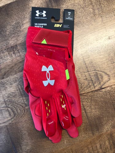 New Medium Under Armour Harper Hustle Batting Gloves