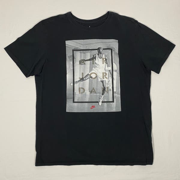 NIKE Air Jordan 4 IV HANGTIME T Shirt Men XL Black Graphic