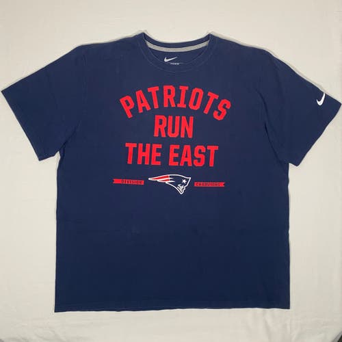 NIKE NFL New England Patriots Men's Size 2XL Blue/Red AFC East Football T Shirt