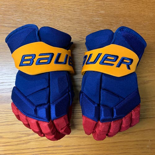 Bauer Supreme 2S Pro Stock Hockey Gloves 14” Palat Devils Reverse Retro