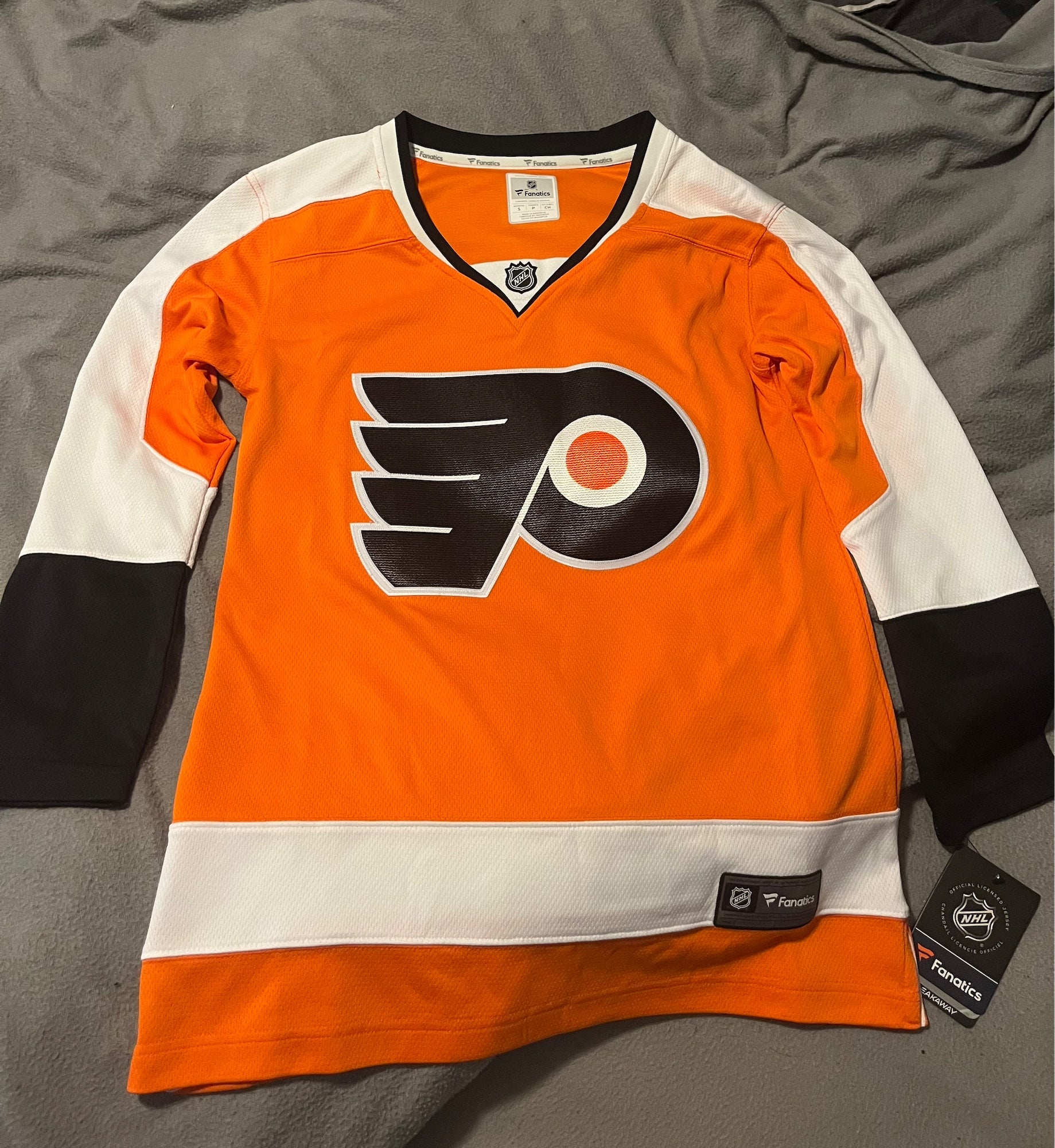 Fanatics NHL Philadelphia Flyers Branded Home Breakaway Long Sleeve Crew  Neck T-Shirt Orange