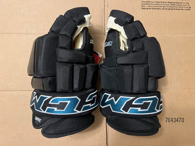 San Jose Sharks New CCM Gloves 13" Pro Stock