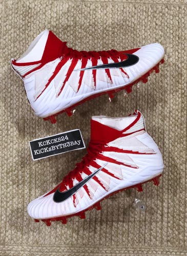 Nike Alpha Menace Elite TD Football Cleats White Red AJ6547-603 Mens size 10.5