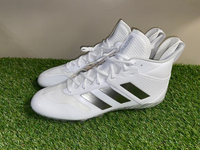 *SOLD* Adidas Adizero Natural 1.0 Lacrosse Football Cleats White FU9452 Mens Size 15