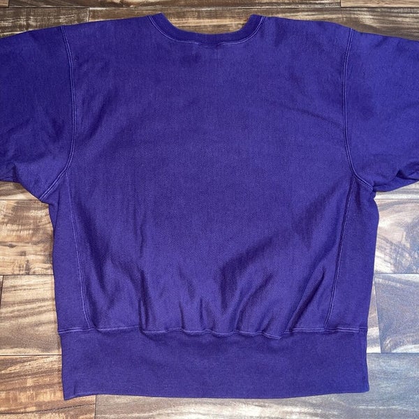 Vintage Sweatshirt Hoodie Champion Reverse Weave Purple Blank 90s Style 70s  S