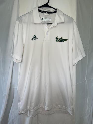 USF FOOTBALL TEAM ISSUED DRI-FIT POLO WHITE *NEW*