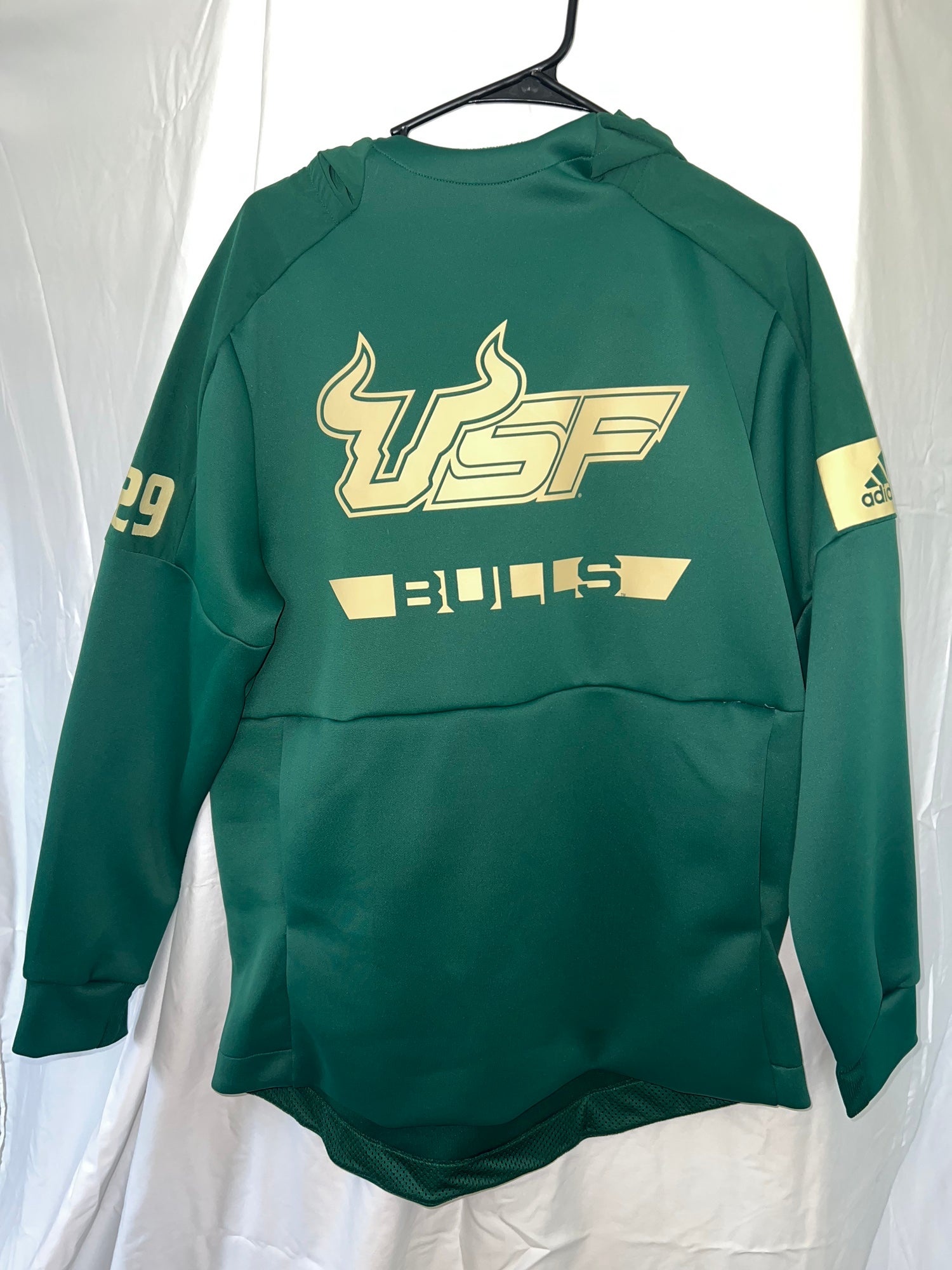 Men's Champion Green South Florida Bulls Football Jersey Long Sleeve T-Shirt