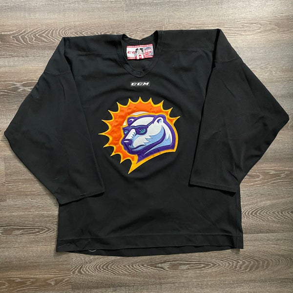 Game Worn Orlando Solar Bears Bauer Wansborough Ihl Echl Hockey Jersey White 56