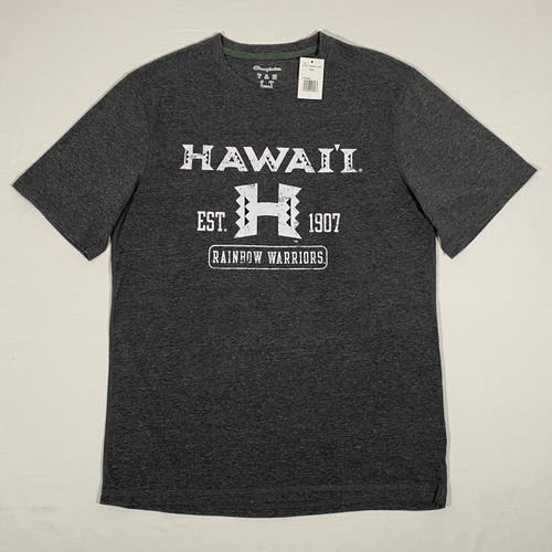 Champion elite NCAA University of Hawaii Men's Size M Grey Graphic Logo T Shirt