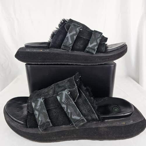 Deckers X Lab Black Mens KO-Z Fur Lined Comfort Recovery Slides Sandal Size 9