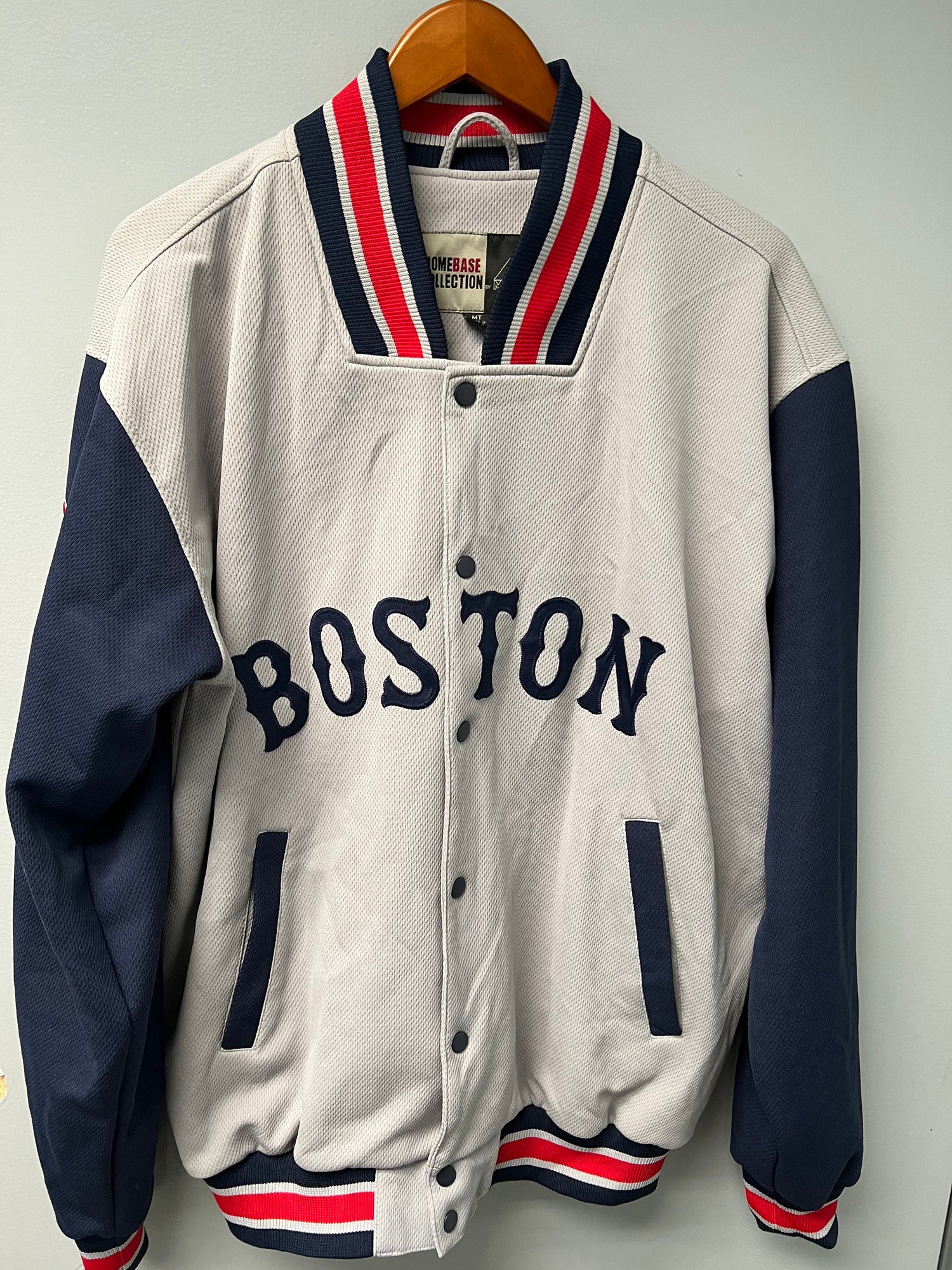 Majestic Men Size XL Blue Heathered Boston Red Sox Damage Done Hooded  Sweatshirt