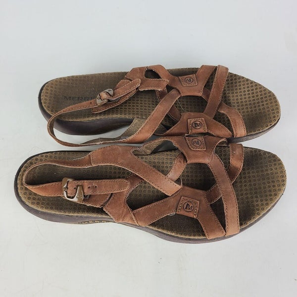 Merrell Agave J36612 Size Leather Buckle Strappy Sandals SidelineSwap