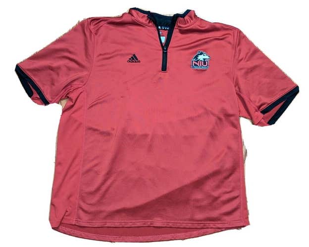 NIU Huskies Volleyball Adidas Short Sleeve Red 1/4 Zip XL - Extra Large Northern