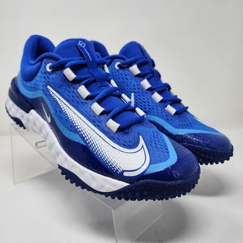 Nike Baseball Turf Shoes Mens 11 Blue Alpha Huarache Elite 4 Knit Swoosh Logo