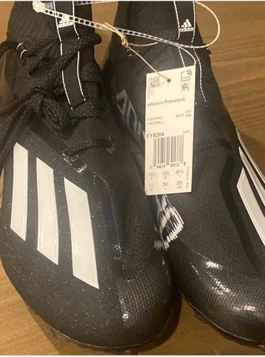 New Black Adizero PrimeKnit Cleats (Mid)