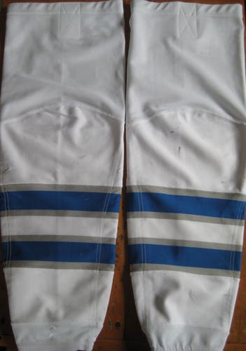 Winnipeg Jets Used Large Game socks Velcro sewn in
