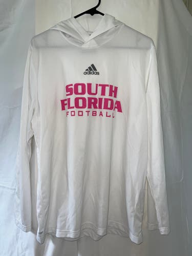 USF FOOTBALL TEAM ISSUED WHITE DRI-FIT HOODIE *NEW*