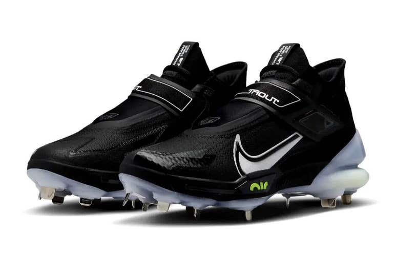 Size 12 Mens Force Zoom Trout 8 Elite Black Grey Baseball Cleats