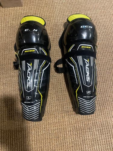 Used CCM Tacks 3092 Shin Pads Size 14”