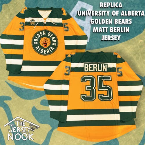 Replica University Of Alberta Golden Bears BERLIN Jersey LARGE EBUG Edmonton Oilers