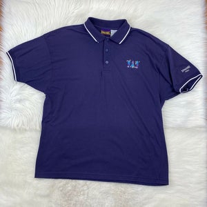 Spalding Pro Golf Polo Short Sleeve Vinage 1990's Retro Polo Purple Men's L