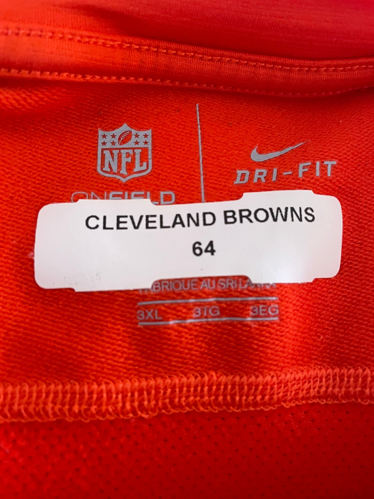 Cleveland Browns Pro Stock Onfield Hyperwarm Size 3XL