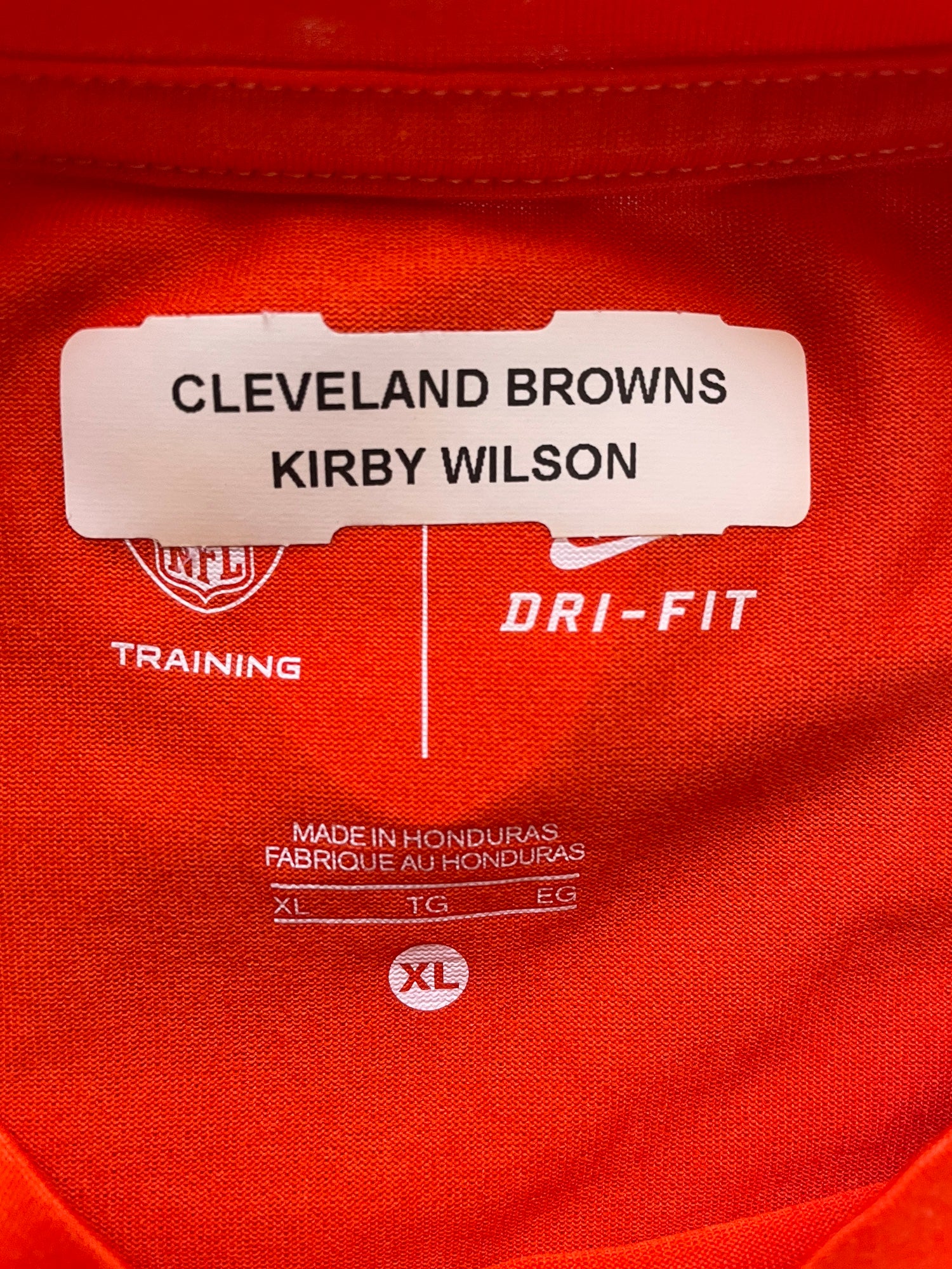 Nike Cleveland Browns Pro Stock Sideline Longsleeve Shirt. XL Coach Kirby Wilson